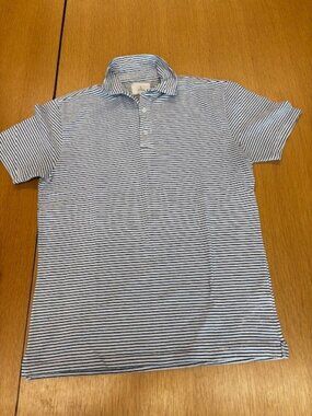 La Paz Striped Polo Shirt Men’s Medium Navy White